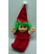 Russ VINTAGE TROLL GREEN HAIR IN RED PAJAMAS 12&quot; Plush Stuffed Animal To... - $74.47 CAD
