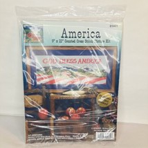 Cross Stitch Kit God Bless America 9&quot; X 22&quot; Stapco Jerrianne Van Dijk 2341 Usa - £18.58 GBP