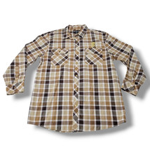 Red Ape Shirt Size 3XL Men Plaid Shirt Button Down Long Sleeve Shirt Emb... - $34.72