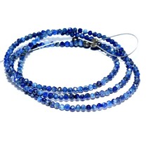 Lapis Lazuli Rondelle Beads 13.2  inch Briolette Natural Loose Gemstone Jewelry - £4.07 GBP
