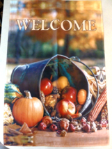 Welcome Garden lFlag 25&quot; X 38&quot;  Outside waterproof Unused Autumn pumpkin... - $12.86