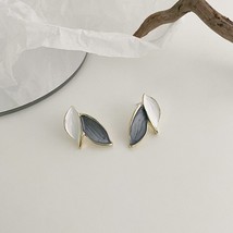 021 new korean za trendy s925 silver needle simple leaf earrings female french earrings thumb200