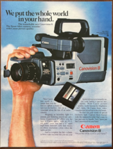 1985 Canon Vintage Print Ad Canovision 8 We Put The Whole World In Your ... - £11.53 GBP