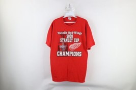 Vintage Mens Large 2008 Stanley Cup Champions Detroit Red Wings Hockey T-Shirt - £29.51 GBP