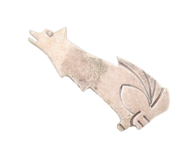925 Sterling Silver Vintage Brooch Pin Southwestern Howling Etched Wolf ... - $71.29
