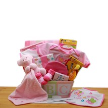 Easy as ABC New Baby Gift Basket - Pink   - £62.30 GBP