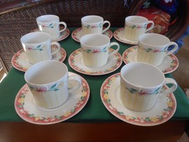 Beautiful Pfaltzgraff Atmosphere Grandma&#39;s Kitchen- Set Of 8 Cups &amp; Saucers - £65.20 GBP
