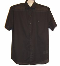 Avva Project Black Striped Men&#39;s Cotton Button Up Shirt Blouse Size XL - $27.75