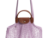 Longchamp Le Pliage Filet Knit Mesh Handel Bag Shopper ~NWT~ Lilac - £85.45 GBP
