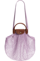 Longchamp Le Pliage Filet Knit Mesh Handel Bag Shopper ~NWT~ Lilac - £85.46 GBP