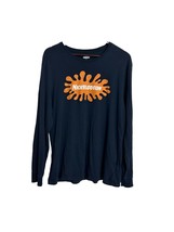 Old Navy Nickelodeon Adult Size Large Blue Splat T Shirt Long Sleeve Spell Out - £9.39 GBP