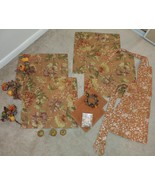 Fall Floral Table Placemats Apron Hand Towles Place Holders Sachet 15pc Lot - $745.41 MXN