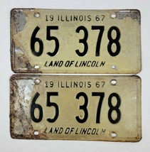 1967 Illinois Vehicle License Plate Matching Set 65 378 - $33.66