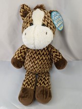 Kellytoy Brown Horse Plush 15 Inch Chevron Stuffed Animal Toy - £10.00 GBP