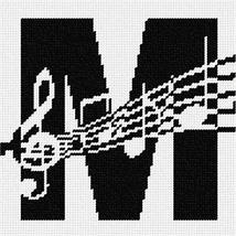 Pepita Needlepoint kit: Letter M Music Notes, 7&quot; x 7&quot; - £39.54 GBP+