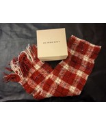 Burberry London Red White Blue Plaid Tweed Scarf Merino Wool Scotland 60... - $162.42 CAD