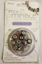 Mix and Mingle Metal Lined Beads Bracelet Kit 15 Piece Kit Interchangeable Keys - £8.55 GBP