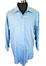 Brooks Brothers Dress Shirt Men&#39;s Size 17 2/3 Cotton Blue Striped Button... - £17.58 GBP