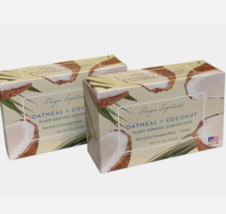2Shugar Soap Works Oatmeal Coconut Plant Derived Vegan Scented Soap 5oz USA Made - £9.84 GBP