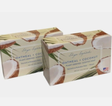 2Shugar Soap Works Oatmeal Coconut Plant Derived Vegan Scented Soap 5oz USA Made - £9.53 GBP