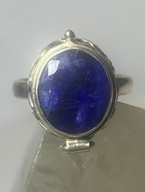 Poison ring size 5.75 boho blue stone band sterling silver women girls - £69.03 GBP