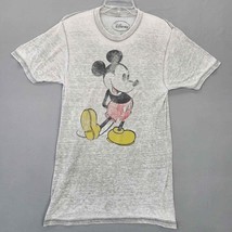 Disney Womens Shirt Size S Sheer Mickey Mouse Gray Short Sleeve Round Ne... - $8.42