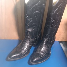 cowboy boots Mens Cowtown, Black exotic, detail U sz:8.5 D item:p459 - £153.68 GBP