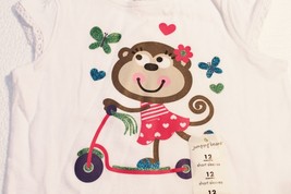 Jumping Beans Toddler Girls Monkey 100% Cotton Knit Shirt Top - £3.98 GBP