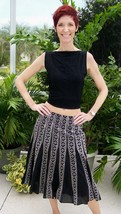 Black &amp; White Skirt~Willi Smith 4~Embroidered Detail~100% Cotton~Lined~W... - £16.15 GBP