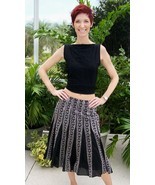Black &amp; White Skirt~Willi Smith 4~Embroidered Detail~100% Cotton~Lined~W... - $20.24
