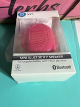 onn. Mini Bluetooth Speaker, Built-In Speakerphone &amp; Hanging Strip - Pink - NEW - £7.98 GBP