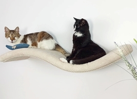 Metal Base Cat Wall Shelf WAVE Symmetrical Right 95 cm Standard - for ha... - $227.48