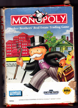 Monopoly Sega Genesis 1992 Video Game - Very Good - £3.92 GBP