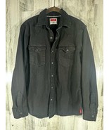 Wrangler Mens Cowboy Wash Denim Shirt Black Pearl Snap Size Medium  - £15.75 GBP
