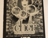 Cher Live In Concert Print Ad Vintage TPA4 - £4.67 GBP