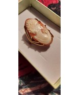 HUGE VINTAGE 14K YELLOW GOLD CAMEO LONG RING Sz7 Pretty Face JS628NSS 8.... - $554.39