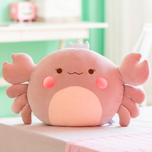 Down Cotton Stuffed Crab With Crown Plush Toys Underwater Animal Cute Plush Deco - £25.79 GBP