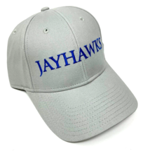 University Of Kansas Jayhawks Text Logo Grey Curved Bill Adjustable Hat Cap Mens - £13.84 GBP