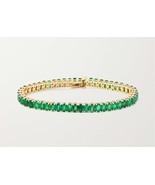 emerald tennis bracelet 18-karat gold plated silver bracelet  - $105.00 - $170.00