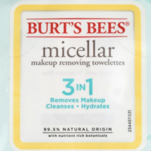 Burts Bees Micellar Facial Towelettes Coconut &amp; Lotus Water 3 in 1 Make Removing - £11.00 GBP