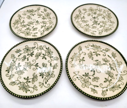 4 Temptations TEMP-TATIONS BY TARA GREEN FLORAL Bread/Butter Dessert app... - €14,71 EUR