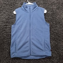 Woolrich Fleece Vest Womens Small Blue Full Zip Sleeveless Coat Jacket - $12.83