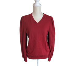 Knox Rose Womens Red V-Neck Pullover Top Sweatshirt Sz Small - £19.38 GBP