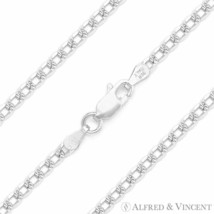 2.9mm Long Curb Cuban Link Italian Chain Necklace in .925 Italy Sterling Silver - £19.23 GBP+