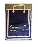 Large Vintage MCM Canada Souvenir Canvas Beach Rope Bag Purse Navy Seagulls - $8.99