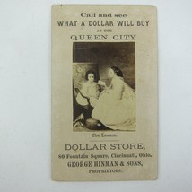 Victorian Trade Card Queen City Dollar Store George Hinman &amp; Sons Cincin... - £23.56 GBP