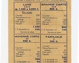 Restaurants De Tourism Menu Paris France 1952 Average Meal Prices  - $17.82