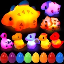 8Pcs Prefilled Easter Eggs With Floating Dinosaur Light-Up Bath Toys, Lu... - $30.99