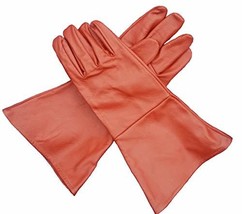 Leather Gauntlet Pumpkin Spice Color Russet Brown Gloves Long Arm Cuff (Adult Sm - £15.12 GBP