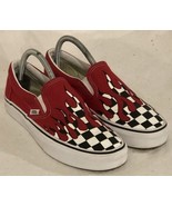 Vans Classic Slip-On Shoes Checkerboard Flame Red Blood Drip Mens 7 Wm 8.5 - £31.55 GBP